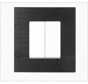 Crabtree Amare Combined Eclipse Black Metal Front Plate Square 8M, ACNPMCBV08